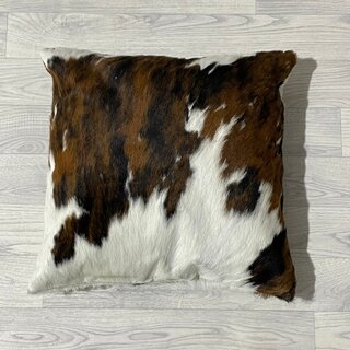 Koeienhuid kussen bruin zwart wit Normandiër 50x50cm