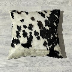 Cowhide cushion brown black white Norman 50x50cm