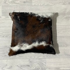 Cowhide cushion brown black white Norman 40x40cm