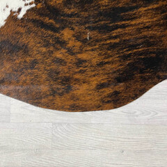 Cowhide black white brown brindle 270x240cm XXL