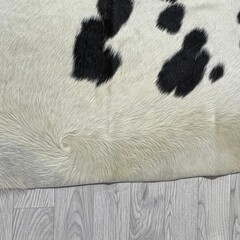 Cowhide black brown off-white 260x215cm XXL