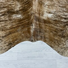 Cowhide brown black white brindle 250x220cm XXL