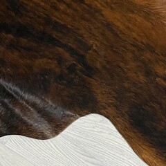 Koeienhuid bruin zwart brindle 190x185cm S
