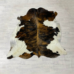 Cowhide black brown white tricolor Normandier 210x185cm M/L