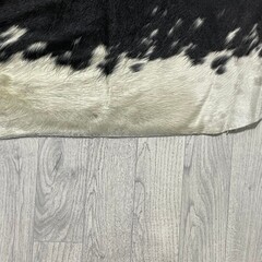 Cowhide brown black white tricolor Normandier 230x215cm XL