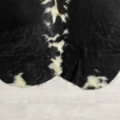 Cowhide brown black white tricolor Normandier 230x215cm XL