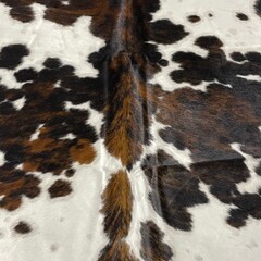 Cowhide brown black white tricolor Normandier 245x215cm XL