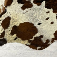 Cowhide brown black white tricolor Normandier 235x210cm XL