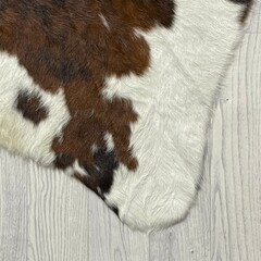 Cowhide brown black white tricolor Normandier 230x210cm XL