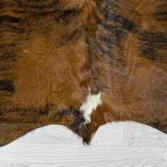 Cowhide brown black white tricolor Normandier 220x205cm M/L