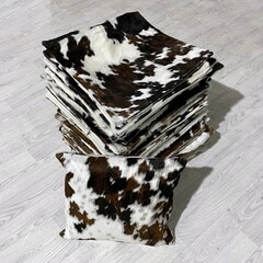 Cowhide cushions brown black white Norman 50x50cm
