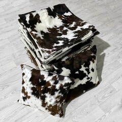 Cowhide cushions brown black white Norman 50x50cm