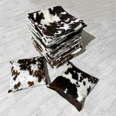 Cowhide cushions brown black white Norman 50x50cm