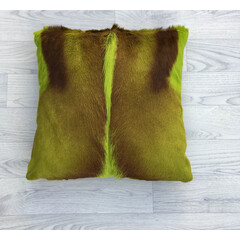 Springbok cushion lime green dyed 45x45cm