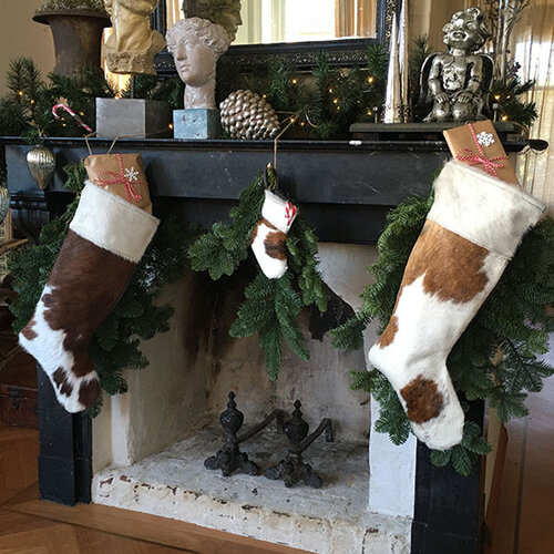 Koeienhuid kerstsokken