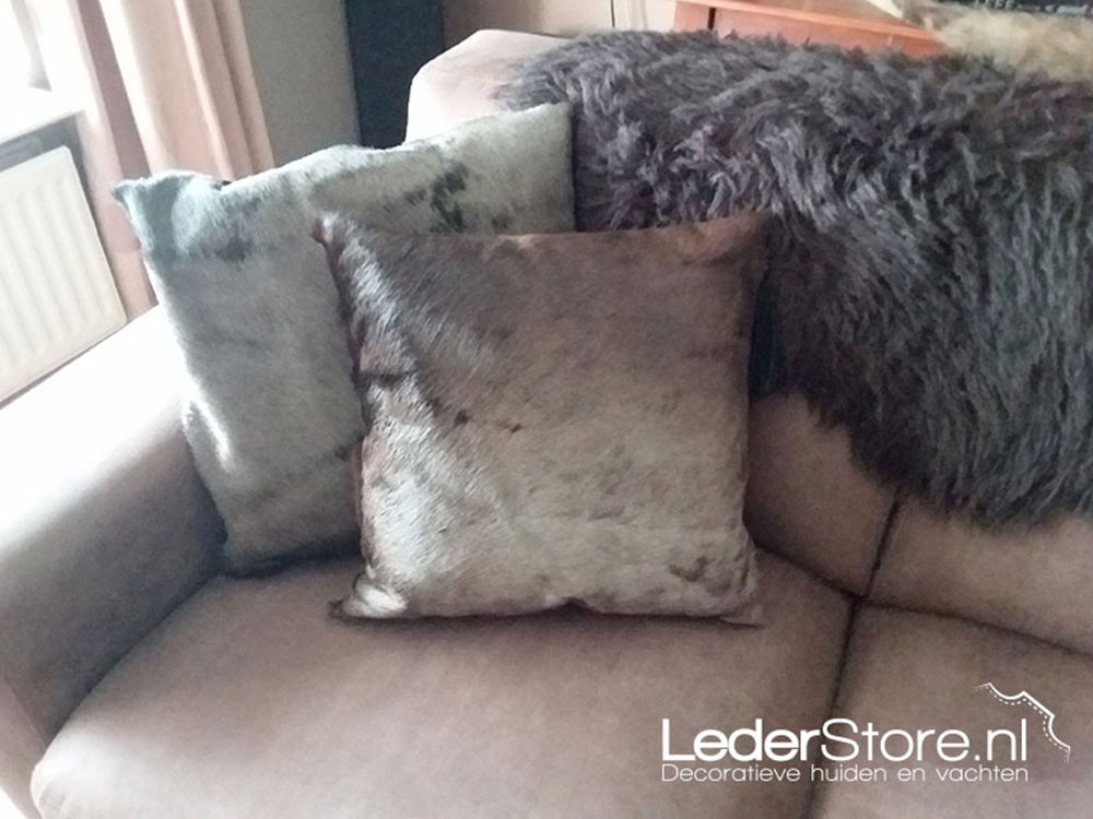 Africa wildebeest cushions on sofa 1