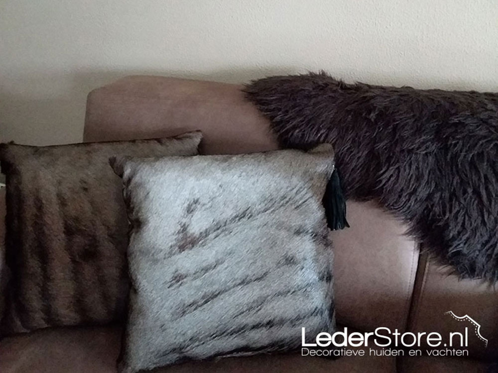 Africa wildebeest cushions on sofa 2