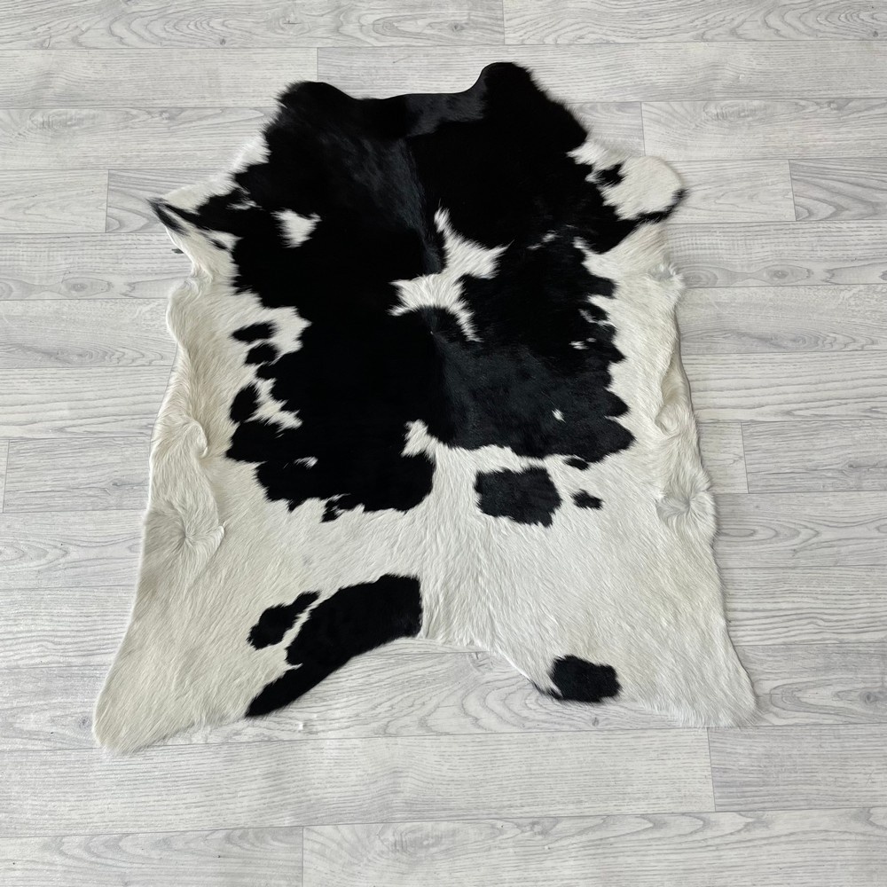 Lederstore Kalfshuid bruin wit 95x85cm