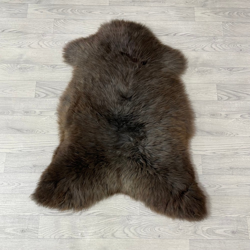 Lederstore Schapenvacht bruin grijs 105x80cm M