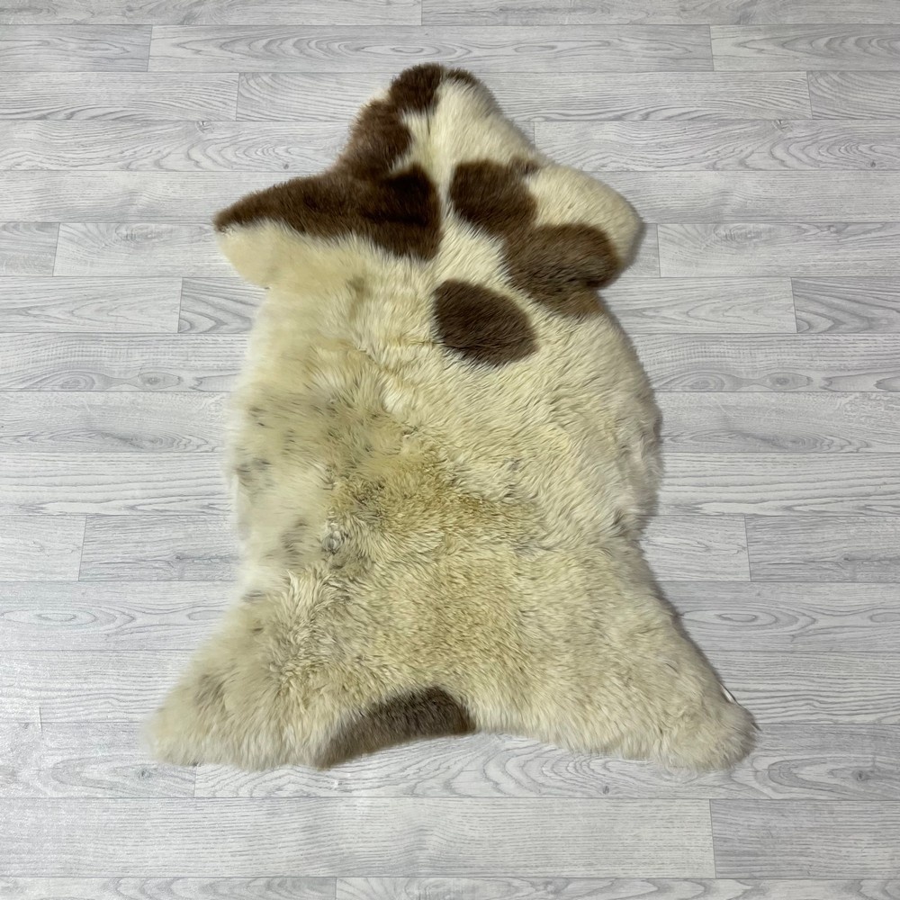 Lederstore Schapenvacht bruin creme 110x80cm M