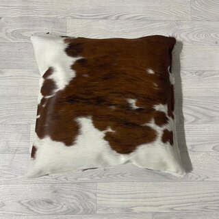 Koeienhuid kussen bruin zwart wit Normandiër 50x50cm