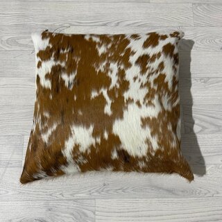 Koeienhuid kussen bruin zwart wit Normandiër 50x50cm