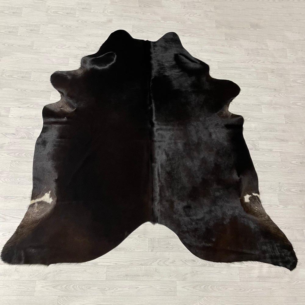 Lederstore Koeienhuid donker bruin wit 225x225cm M/L
