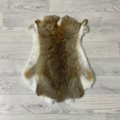 Konijnenvachten beige grijs wit L45-50 x B30-40cm
