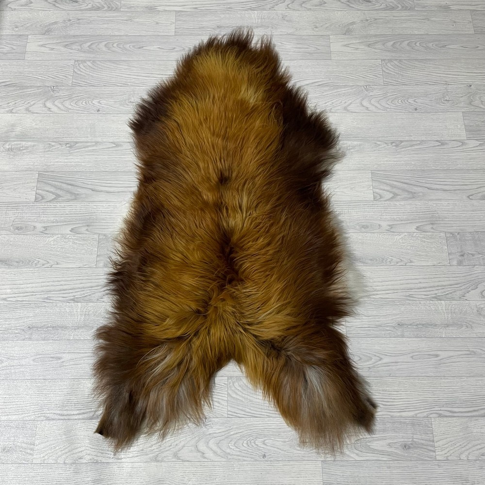 Lederstore IJslander schapenvacht bruin wit 115x65cm M