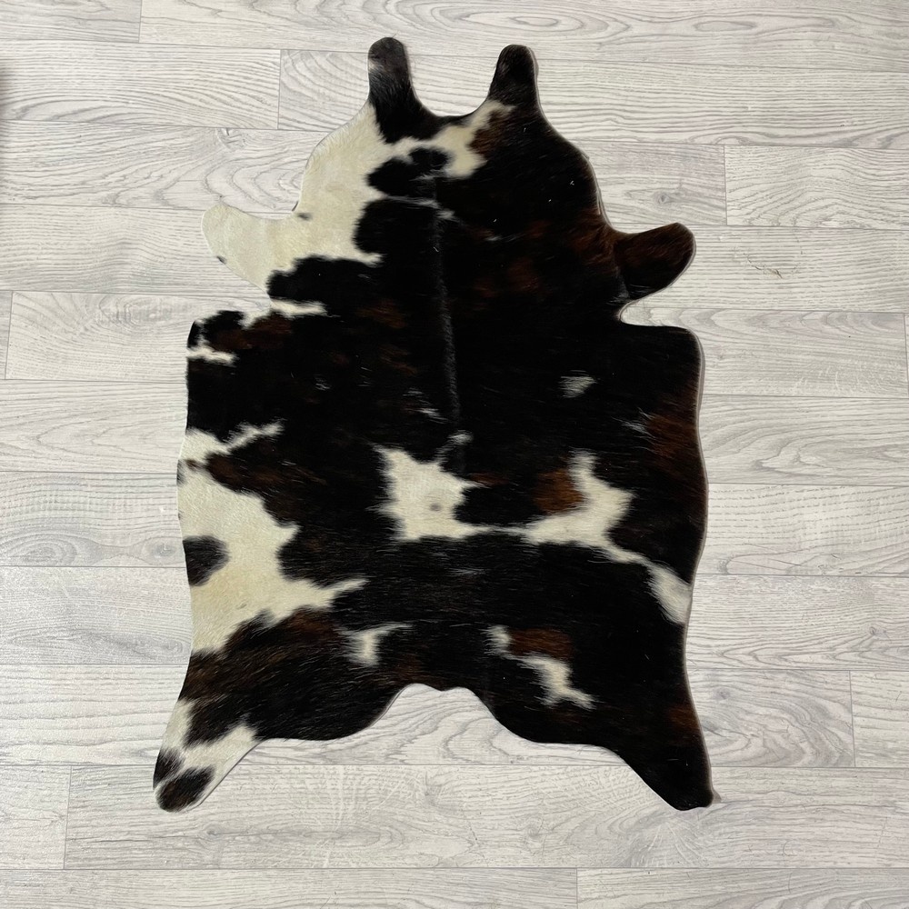 Lederstore Kleine koeienhuid bruin wit zwart (Normandiër) 90x60cm