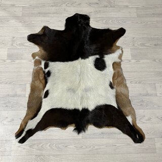Geitenhuid bruin zwart wit 100x90cm