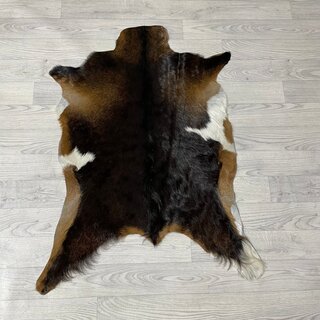 Geitenhuid bruin zwart wit 95x75cm