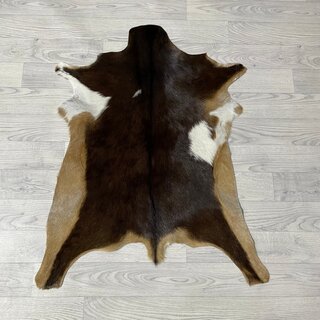 Geitenhuid bruin zwart wit 90x70cm