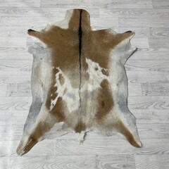 Geitenhuid bruin zwart wit 110x80cm