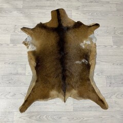 Geitenhuid bruin zwart wit 90x75cm