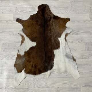 Geitenhuid bruin wit 90x70cm