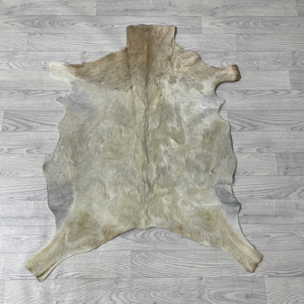Lederstore Geitenhuid creme bruin 105x90cm