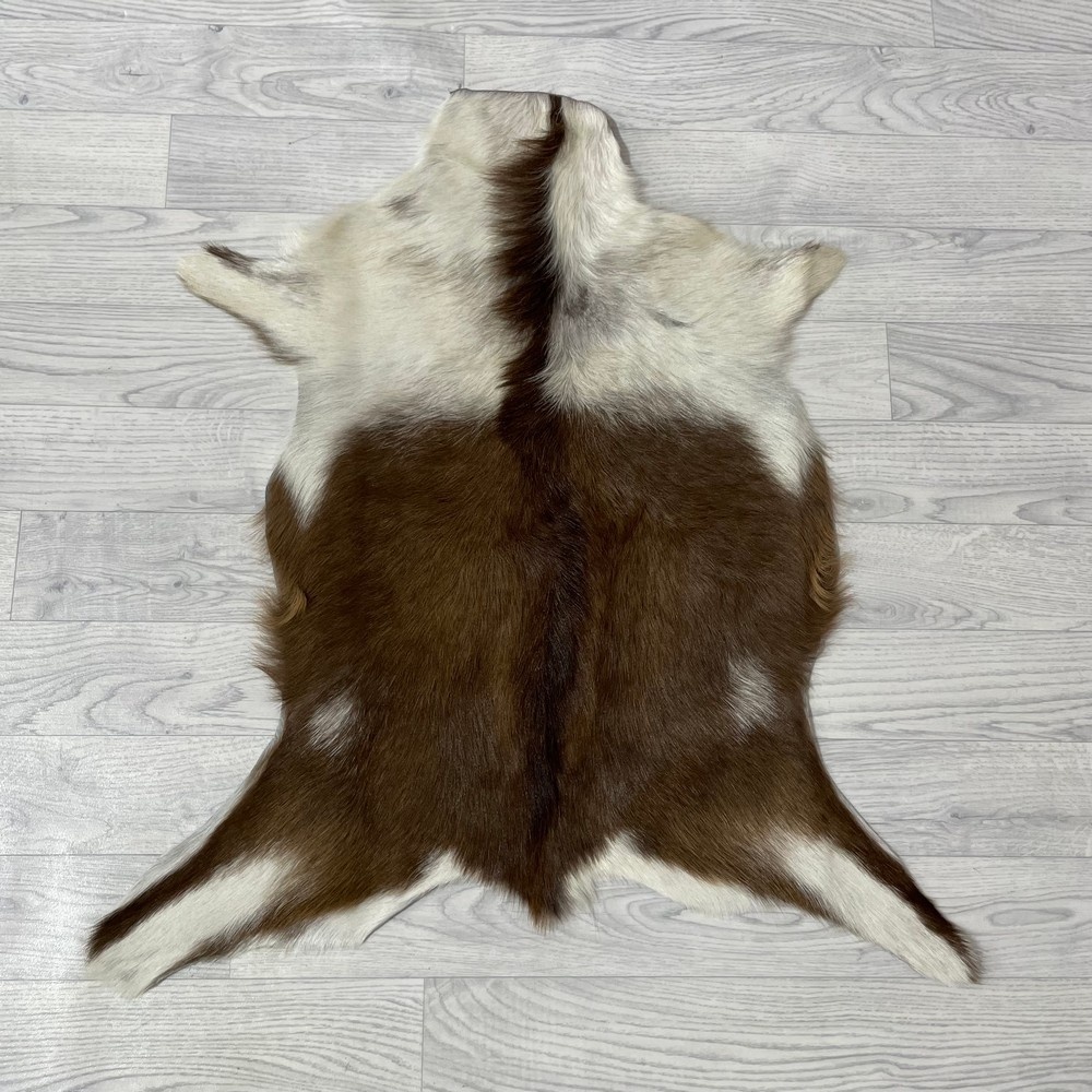 Lederstore Geitenhuid bruin wit 80x75cm