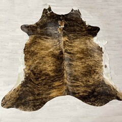Koeienhuid bruin zwart wit brindle 265x235cm XXL