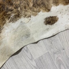 Koeienhuid bruin zwart wit brindle 265x235cm XXL