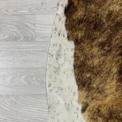Koeienhuid bruin zwart wit brindle 265x235cm XXL