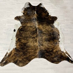 Koeienhuid bruin zwart wit brindle 265x230cm XXL