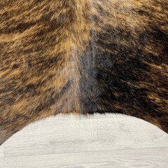 Koeienhuid bruin zwart wit brindle 265x230cm XXL