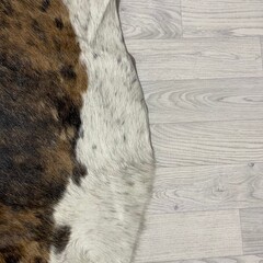 Koeienhuid bruin zwart wit brindle 265x230cm XXL