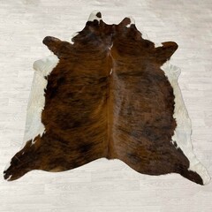 Koeienhuid bruin zwart wit brindle 245x240cm XXL
