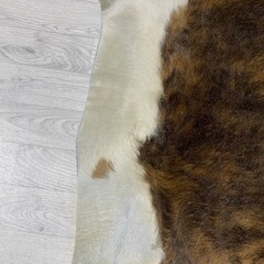 Koeienhuid bruin zwart wit brindle 245x230cm XXL