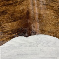 Koeienhuid bruin wit zwart brindle 250x225cm XXL
