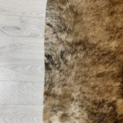 Koeienhuid bruin wit zwart brindle 250x225cm XXL