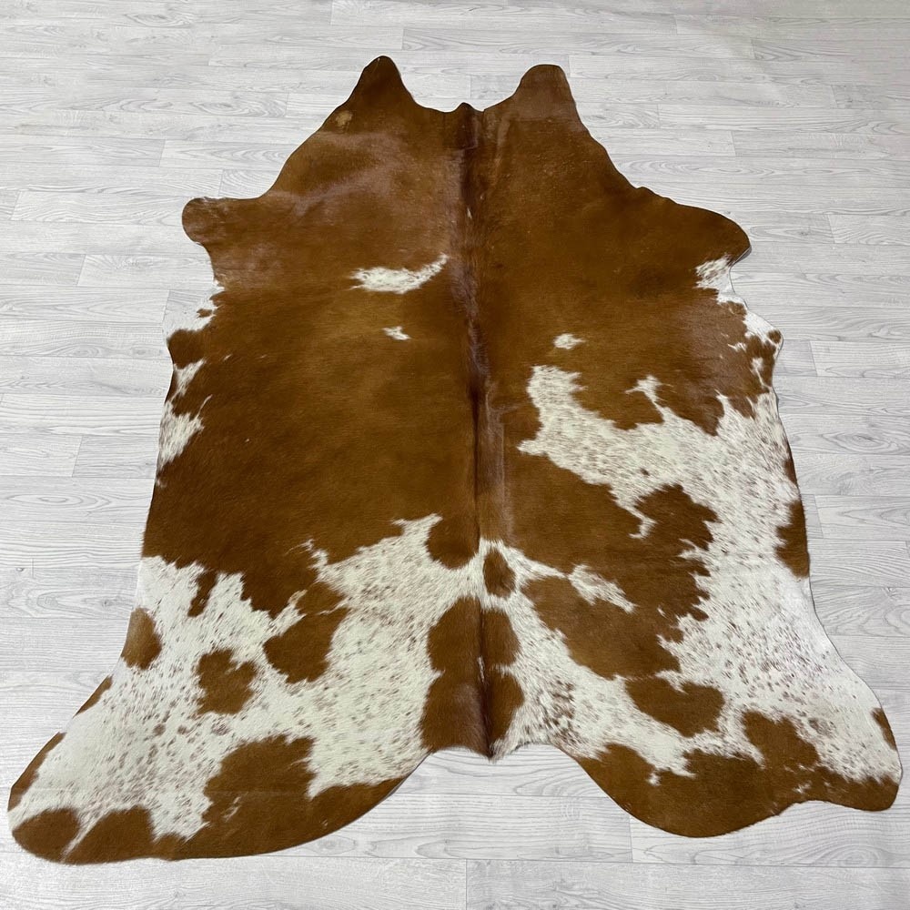 Lederstore Koeienhuid bruin wit 205x150cm S