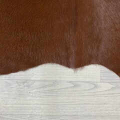 Koeienhuid bruin wit Hereford 160x135cm S